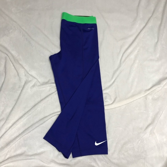 Nike Pro Blue Running Tights - Picture 2 of 5